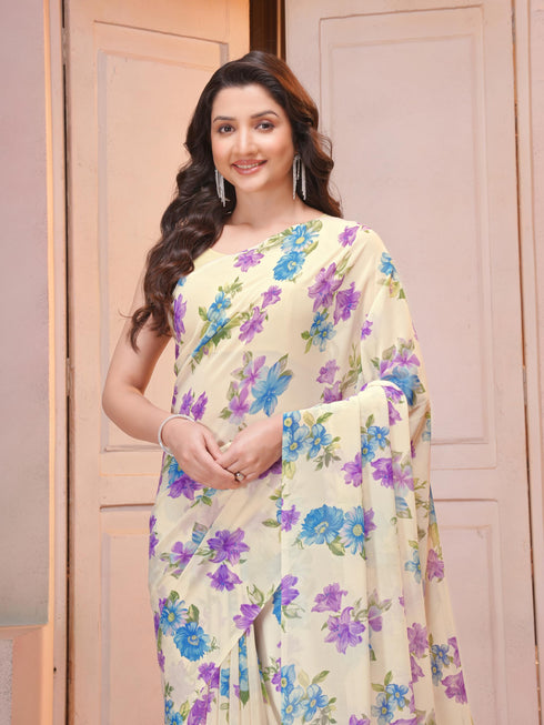 Vasthrlay Georgette Floral Saree