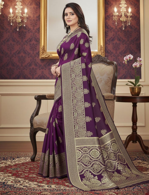 Vasthrlay Banarasi Traditional Unstitched Saree