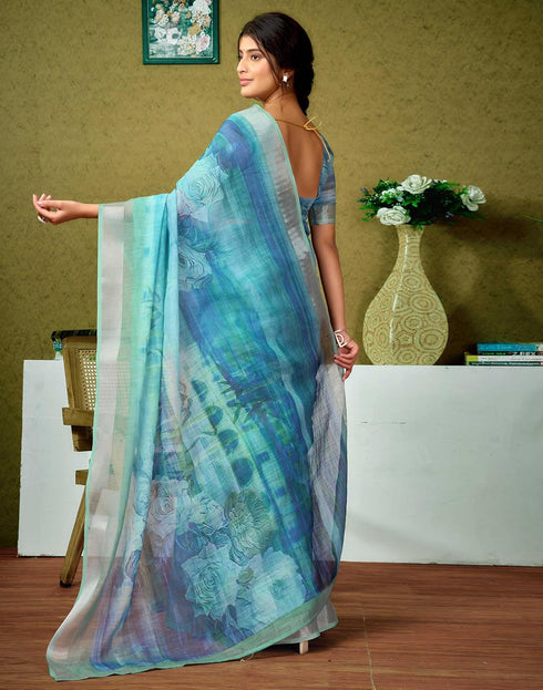 Vasthrlay Womens Cotton Printed Pink Saree