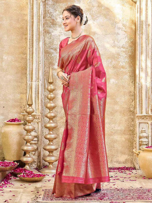 Vasthrlay Banarasi Weaving Mint Saree