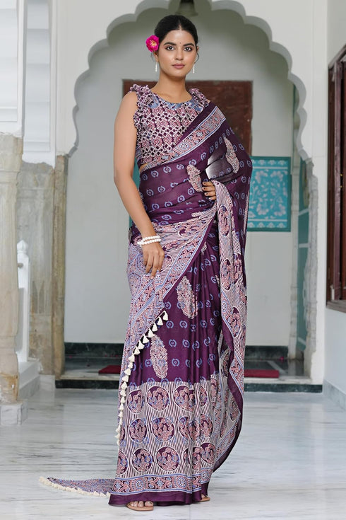 Vasthrlay Fashion Chiffon Printed Lightweight Ethnic Wear