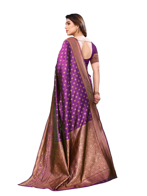 Vasthrlay Pink Kanjivaram Unstitched Saree
