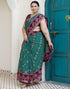 Vasthrlay Georgette Bandhani Turquoise Saree With Unstitched Blouse Piece
