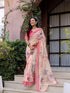 Vasthrlay Womens Printed Unstitched Olive Green Saree