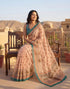 Vasthrlay Womens Printed Unstitched Olive Green Saree