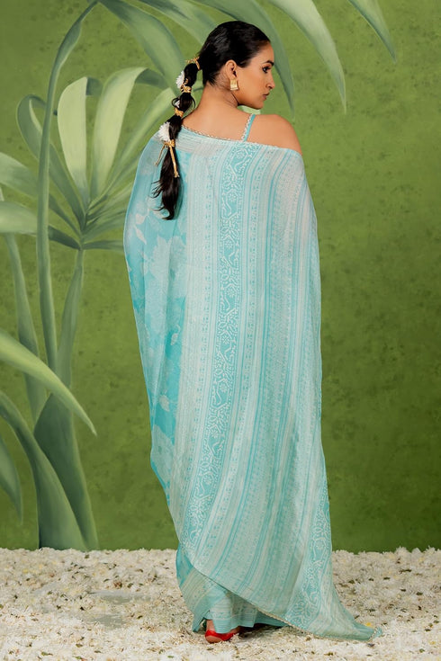 Vasthrlay Fashion Chiffon Georgette Green Ethnic Wear