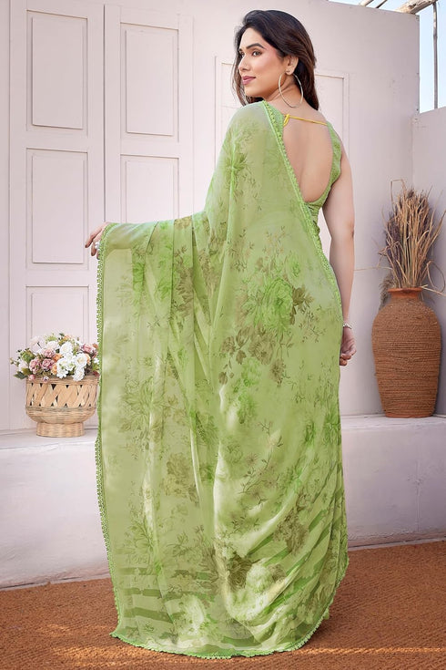 Vasthrlay Fashion Georgette Floral Printed Ethnic Wear