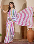 Vasthrlay Womens Printed Unstitched White Saree