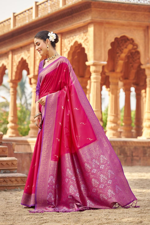Vasthrlay Kanjivaram Unstitched Jacquard Stylish Saree