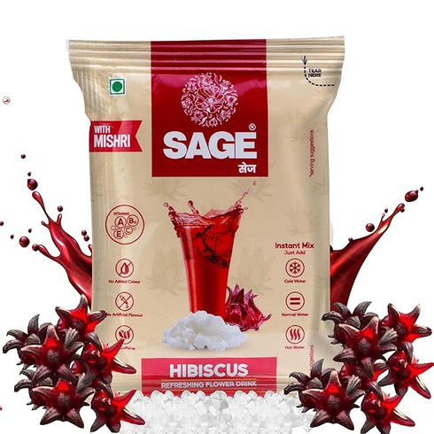SAGE Hibiscus Powder for Lemonade - Hibiscus Flower Jaljeera Drink Mix