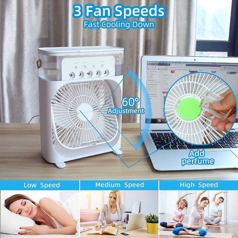 Portable Table Mist Fan with 5 Hole Spray