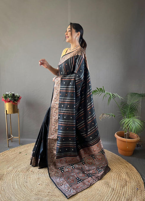 Vasthrlay Women's Kanjivaram Cotton Unstitched Saree
