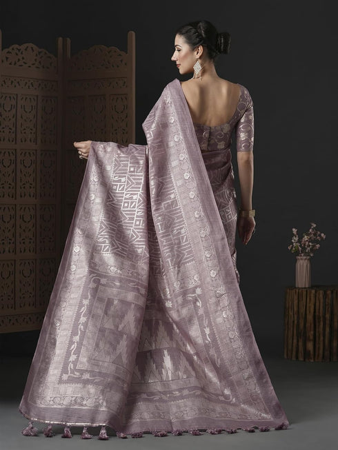 Vasthrlay Cotton Unstitched Mauve Su Ethnic Wear