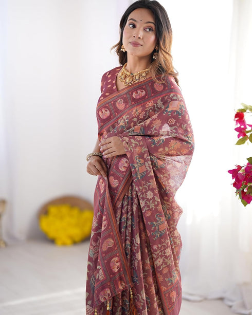 Vasthrlay Handloom Grey Green Traditional Saree