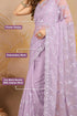 Vasthrlay Chiffon Embroidery Unstitched Lightpurple Ethnic Wear