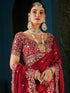Vasthrlay Scalloped Embroidery Unstitched Rani Pink Saree