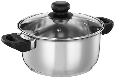 Solimo Stainless Steel Induction Bottom Dutch Oven With Glass Lid