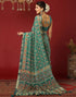 Vasthrlay Georgette Bandhani Unstitched Dark Green Saree