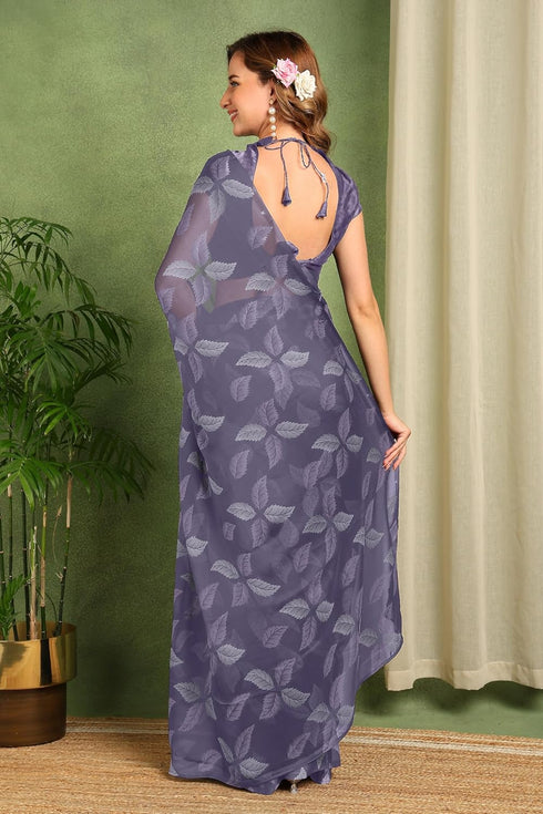 Vasthrlay Fashion Chiffon Printed Red Ethnic Wear