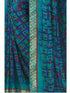 Vasthrlay Chiffon Tassels Unstitched Dark Green Saree