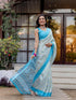 Vasthrlay Womens Printed Unstitched White Saree