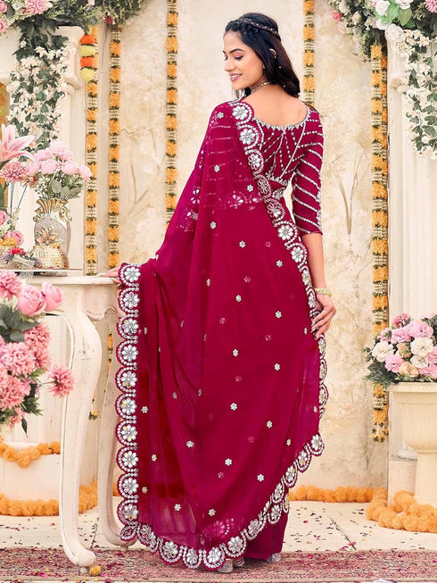 Vasthrlay Weightless Georgette Lime Saree