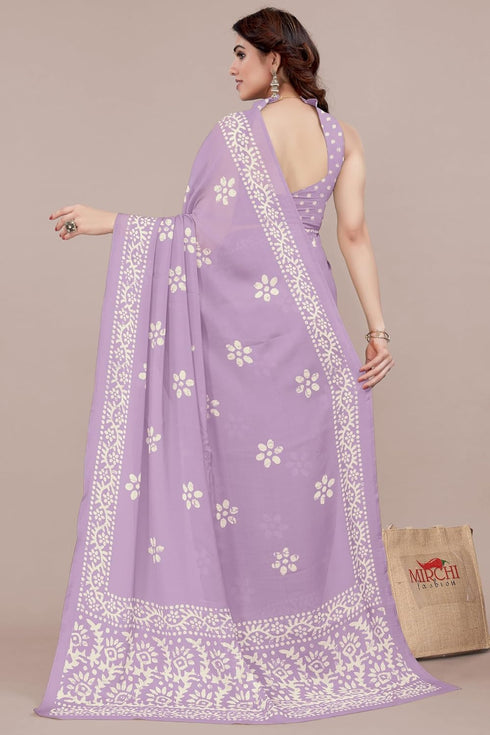 Vasthrlay Fashion Chiffon Printed Parrot Ethnic Wear