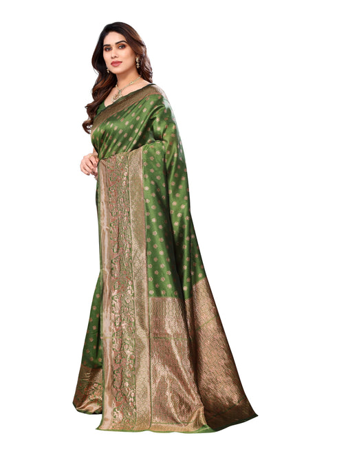 Vasthrlay Pink Kanjivaram Unstitched Saree