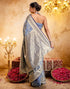 Vasthrlay Jacquard Banarasi Unstitched Mauve Saree