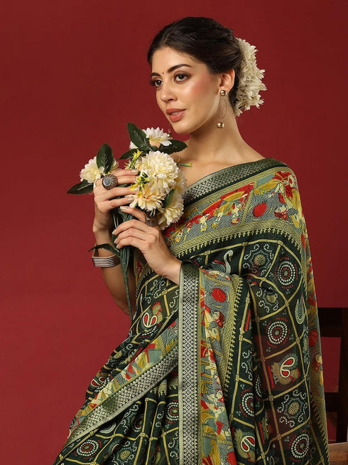 Vasthrlay Georgette Bandhani Unstitched 4322s217n Dark