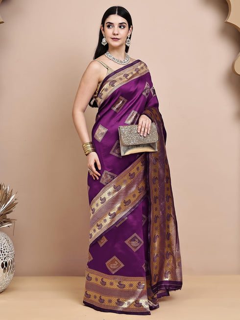 Vasthrlay Red Silk Saree
