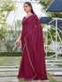 Vasthrlay Georgette Scalloped Unstitched Black Saree