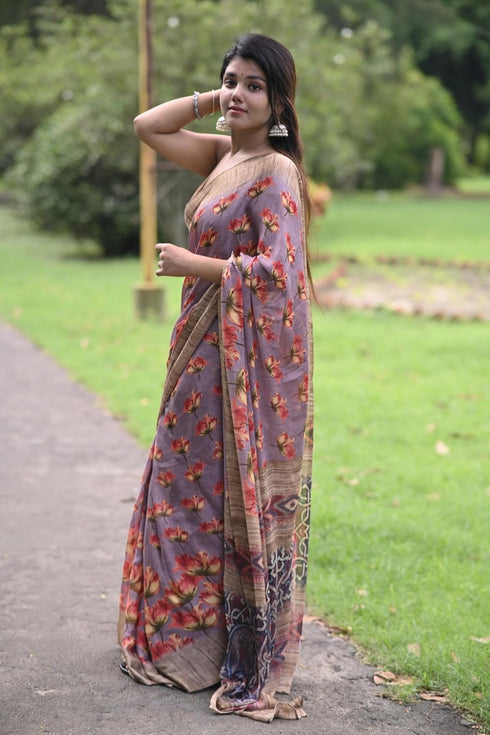 Vasthrlay Fashion Chiffon Georgette Coral Ethnic Wear