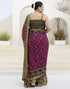 Vasthrlay Georgette Bandhani Unstitched Purple Saree