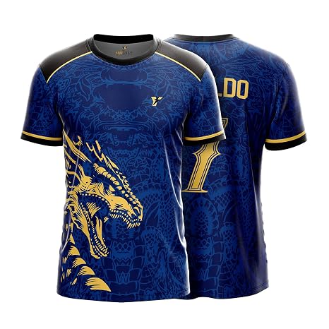Yourjersey Real Dragon Fury Football Jersey | Custom Name & Number | 3 Colors: Red | Black | For Kids and Adult