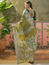 Vasthrlay Shimmer Printed Navy Navy Blue Saree