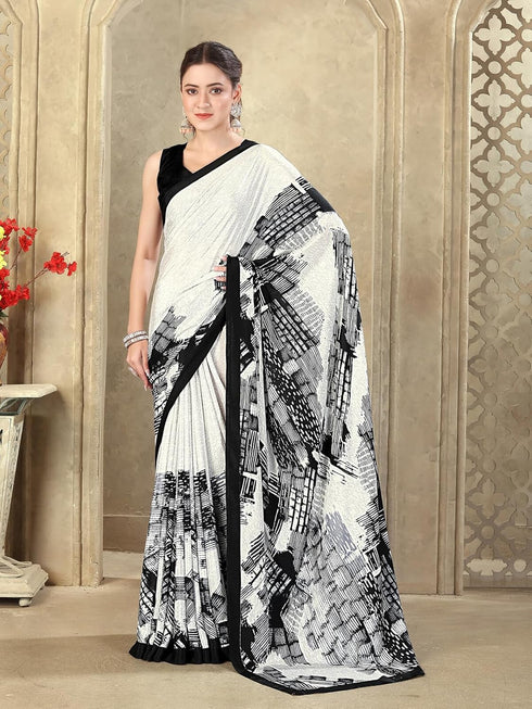 Vasthrlay Womens Printed Unstitched Mauve Saree