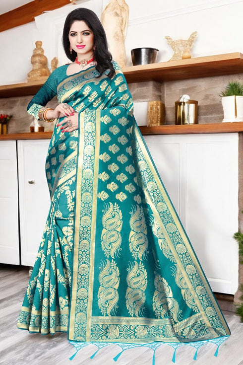 Vasthrlay Banarasi Traditional Unstitched Saree