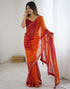 Vasthrlay Chiffon Printed Unstitched Pink Saree