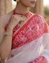 Vasthrlay Womens Printed Unstitched Off White Saree