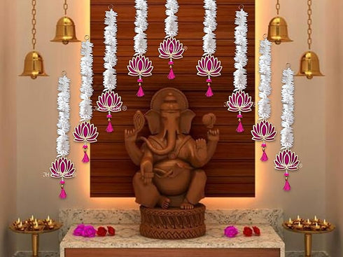 Lotus Hangings for Decoration Floral Wall Hangings - 21 Inches