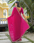 Vasthrlay Georgette Embroidery Unstitched Red Saree