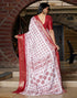 Vasthrlay Womens Printed Unstitched White Saree