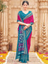 Vasthrlay Georgette Printed Unstitched Rani Pink Saree