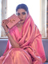 Vasthrlay Jaquard Traditional Unstitch Pink Ethnic Wear