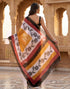 Vasthrlay Womens Printed Unstitched Olive Green Saree