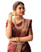 Vasthrlay Banarasi Jacquard Maroon Saree With Unstitched Blouse Piece