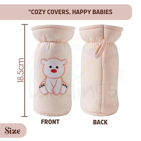 Cute landings Soft Cotton Baby Feeding Bottle Cover with Steel Feeding Bottle