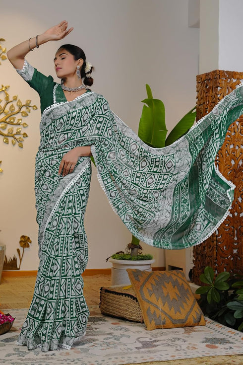 Vasthrlay Fashion Chevron Printed Ethnic Wear