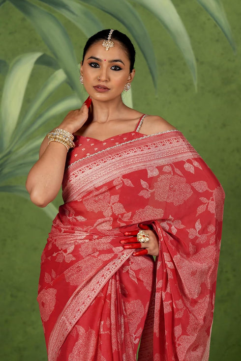 Vasthrlay Fashion Chiffon Georgette Green Ethnic Wear